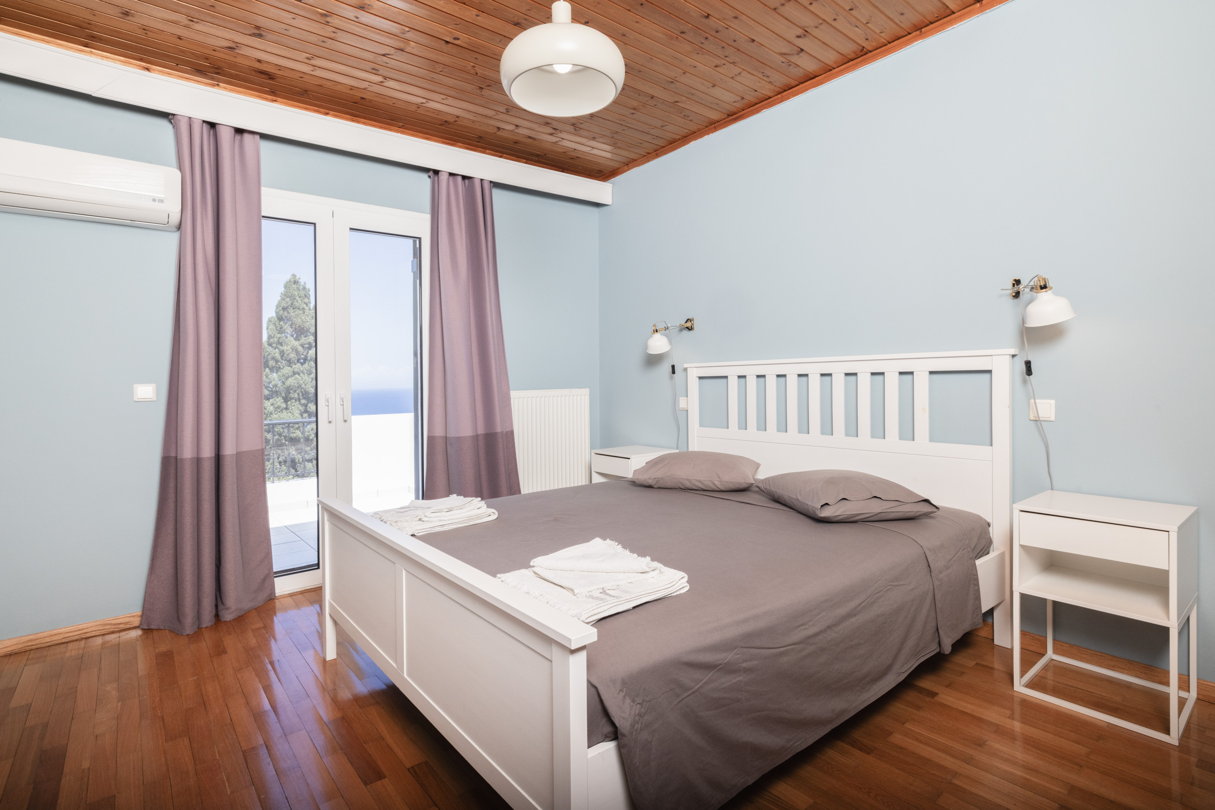 Master bedroom at Akrotiri Sea View Maisonette