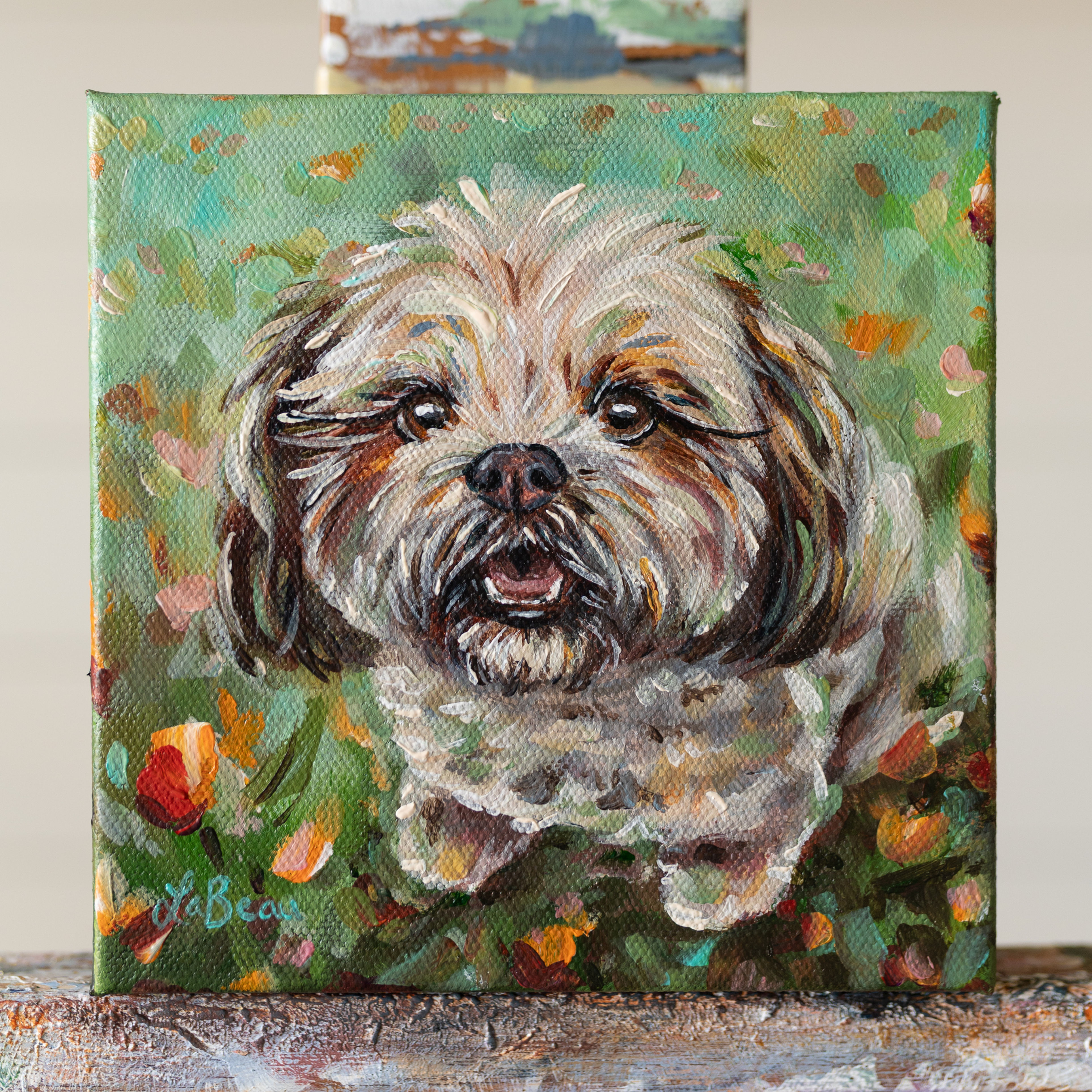Pet Portrait on Canvas, 5x7 or 6x6