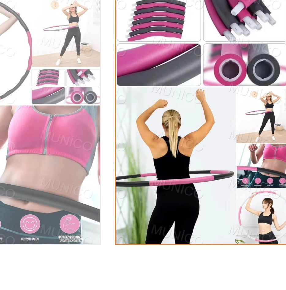 Küçük resim: Fitness Holahop 8 Parçalı Dayanıklı Malzeme Bel Ve Karın Bölgesi İçin Spor Aleti