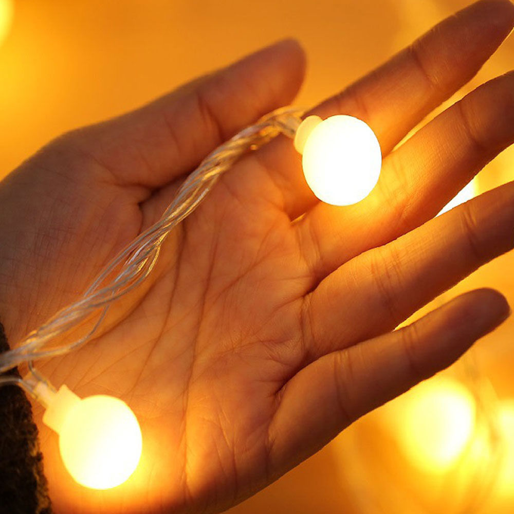 Dekoratif Fişli Top Led Işık Yılbaşı Aydınlatma 5 Metre