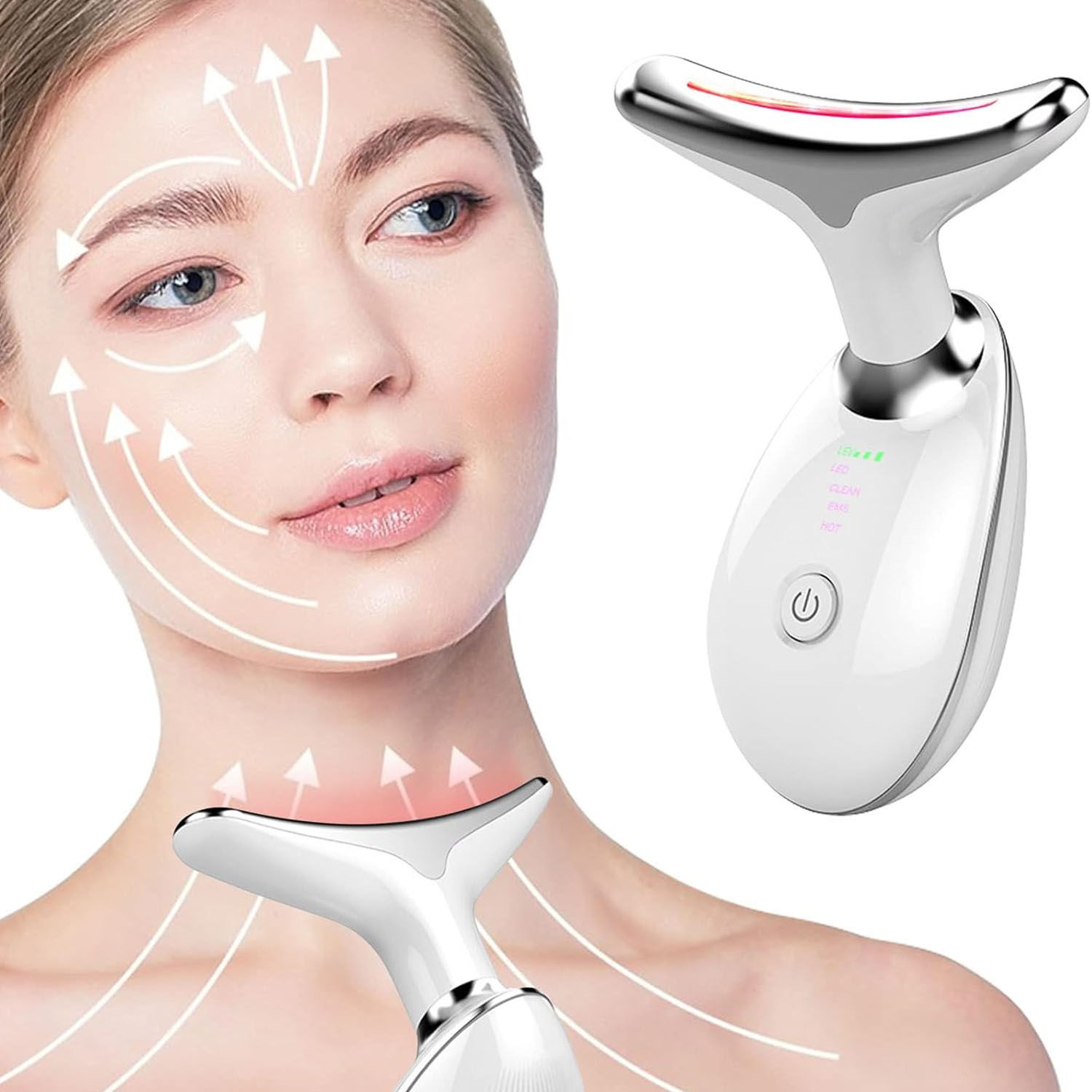 Cilt Sıkılaştırıcı EMS Güzellik Cihazı Boyun ve Yüz İçin Yüz Gençleştirme