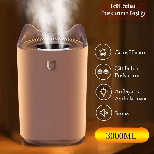 Küçük resim: Çift Sprey Buhar Aroma Makinesi Hava Nemlendirici