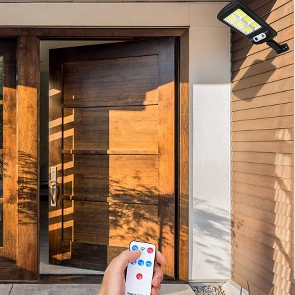 120 Ledli Kumandalı Solar Sokak Lambası Bahçe Aydınlatma S_36