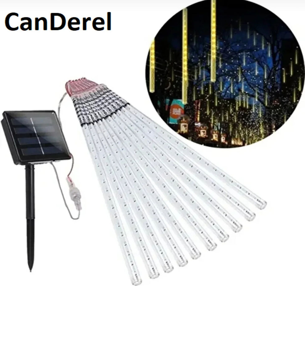 Küçük resim: 8 Adet Meteor Kayan Tüp Led Ağaç Bahçe Solar Güneş  Enerjili Led S_12