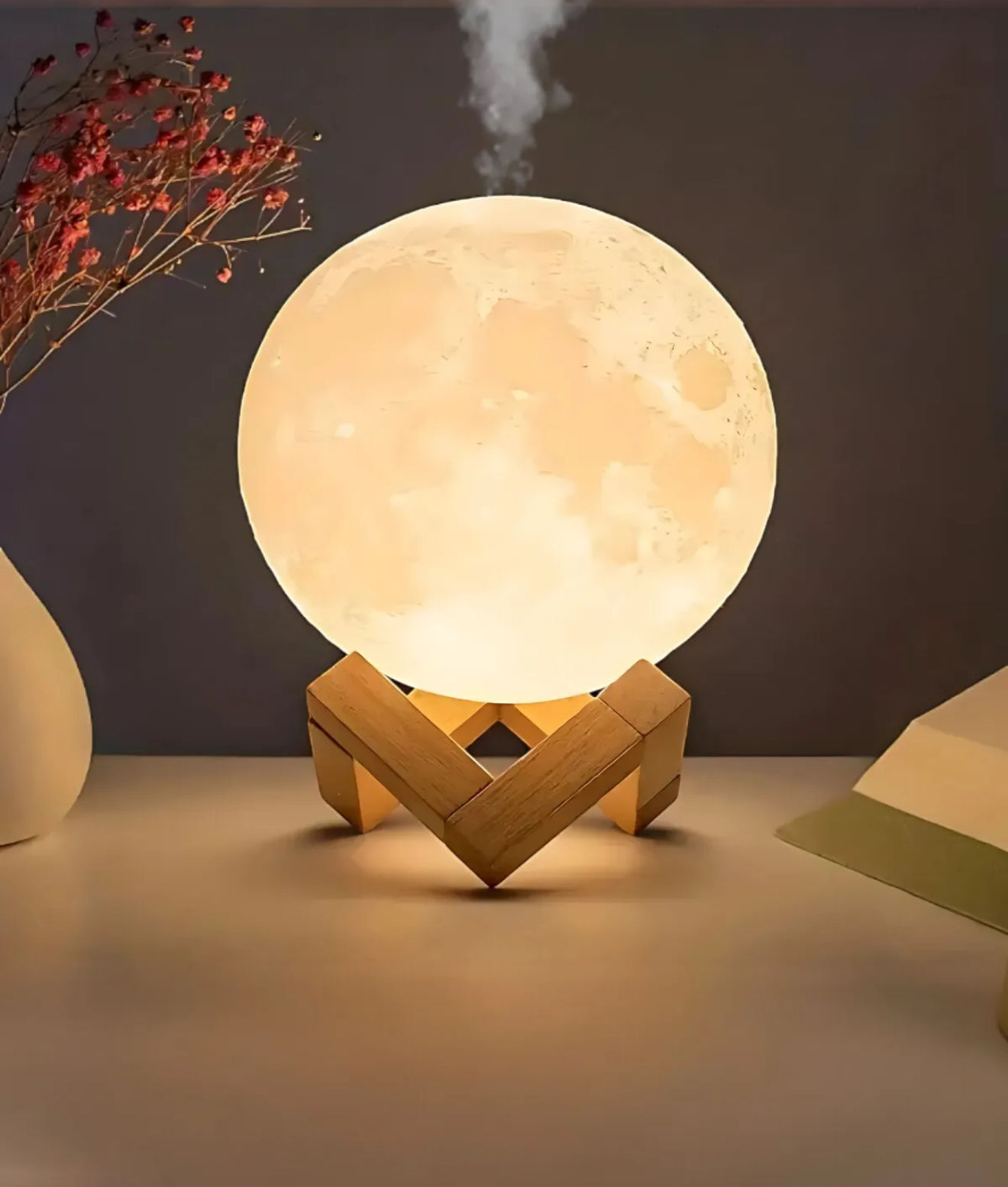 Standlı Ay Işık Gece Lambası Hava nemlendirici 
