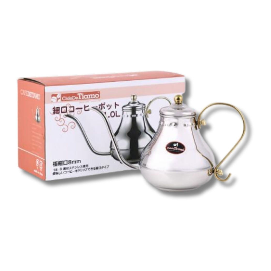 Cafe de Tiamo 1L Stainless Steel Pour Over Coffee Pot (HA8560)