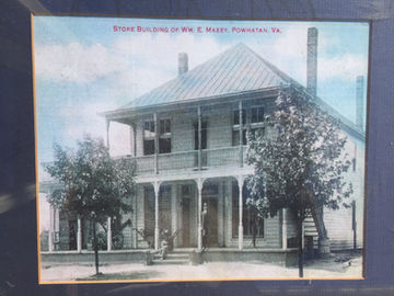 Maxey's Store postcard, circa 1916 William E Maxey Sr standing on the porch .jpg