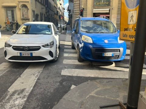Some Italians have a special relationship with zebra crossings, they like parking on them