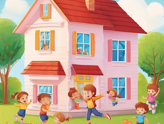 house with kids playing in the window.jp