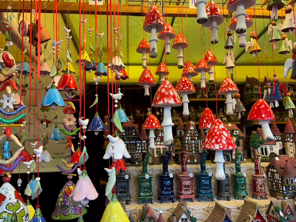 Santa Croce stall selling Amanita Muscaria for Christmas tree decorations. My favourite shroom!