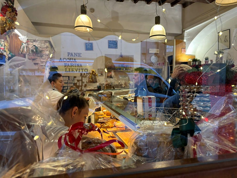 My husband ordering some savoury treats for our daughter, and practising his Italian in doing so
