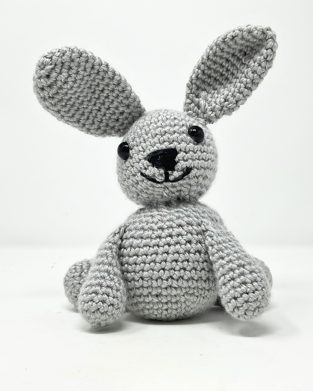 Crochet Stuffed Bunny (Med) -Grey