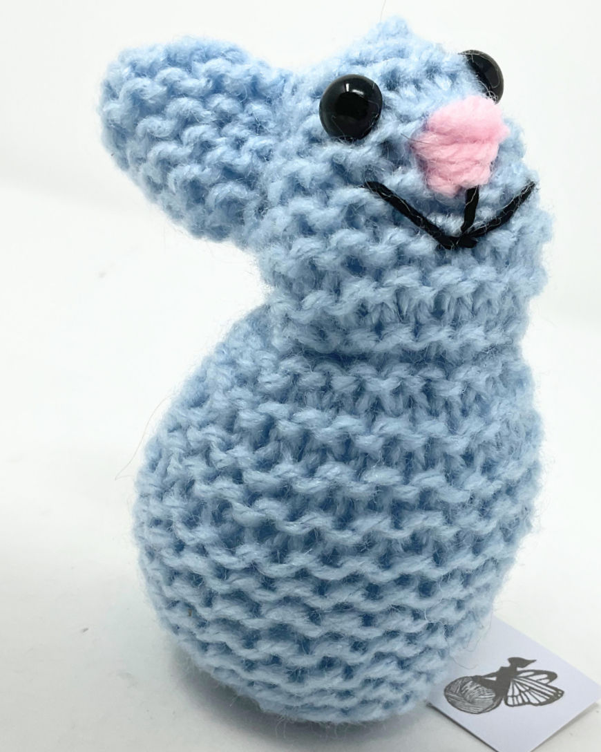 Thumbnail: Crochet Stuffed Bunny (Mini) - Baby Blue