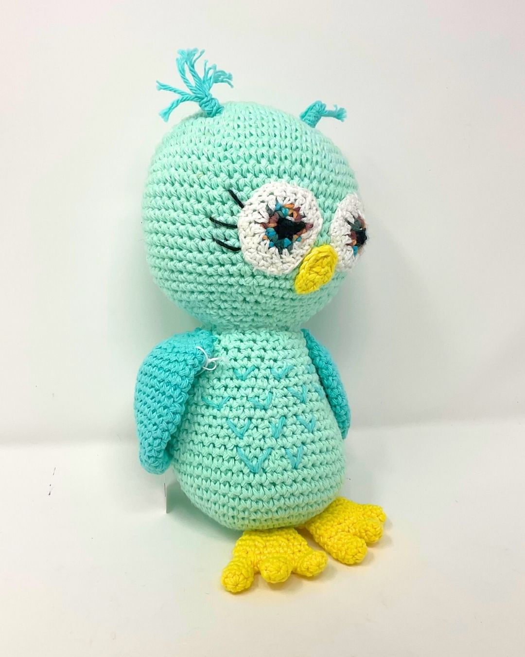 Crochet Owl - Light Mint Green