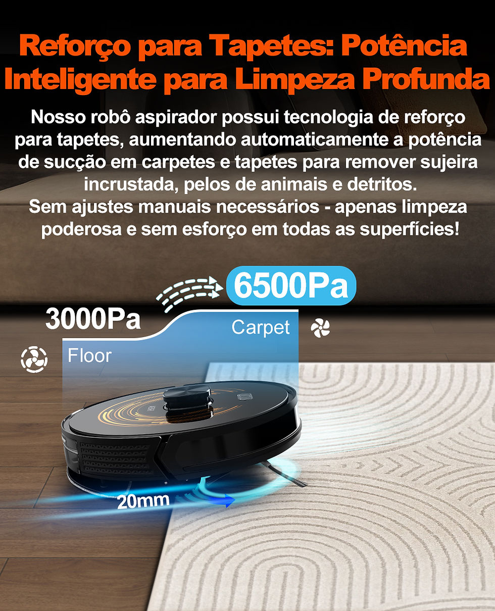 Miniatura: (Código promocional: BRL888)Aspirador Robô ABIR X9, Laser Lidar, Sucção de 6500P