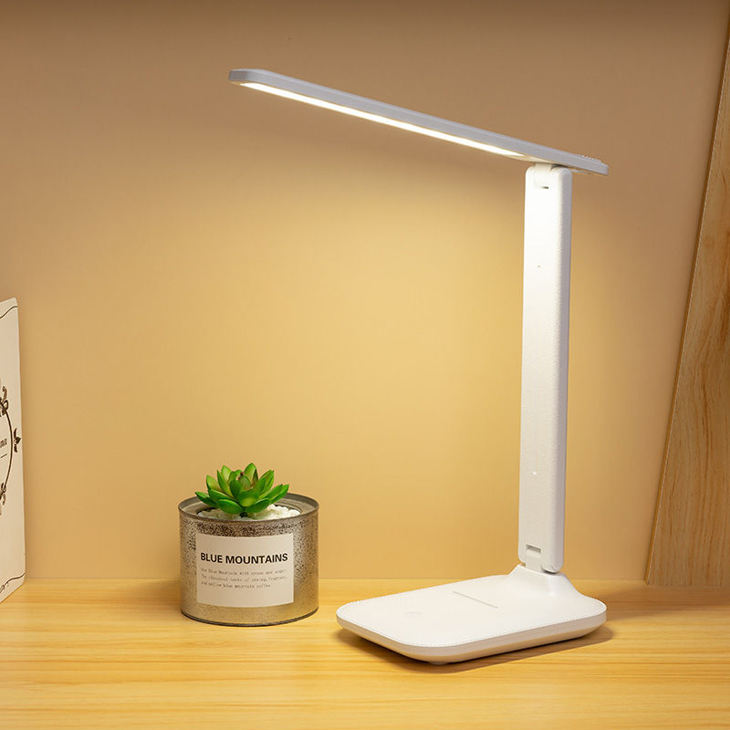 LED Dimmable Touch Table Lamp, Carregamento USB, 3 Núcleos, Dobrável, Equipament