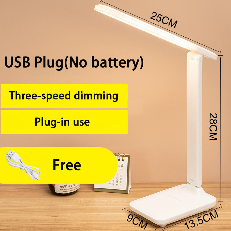 Miniatura: LED Dimmable Touch Table Lamp, Carregamento USB, 3 Núcleos, Dobrável, Equipament