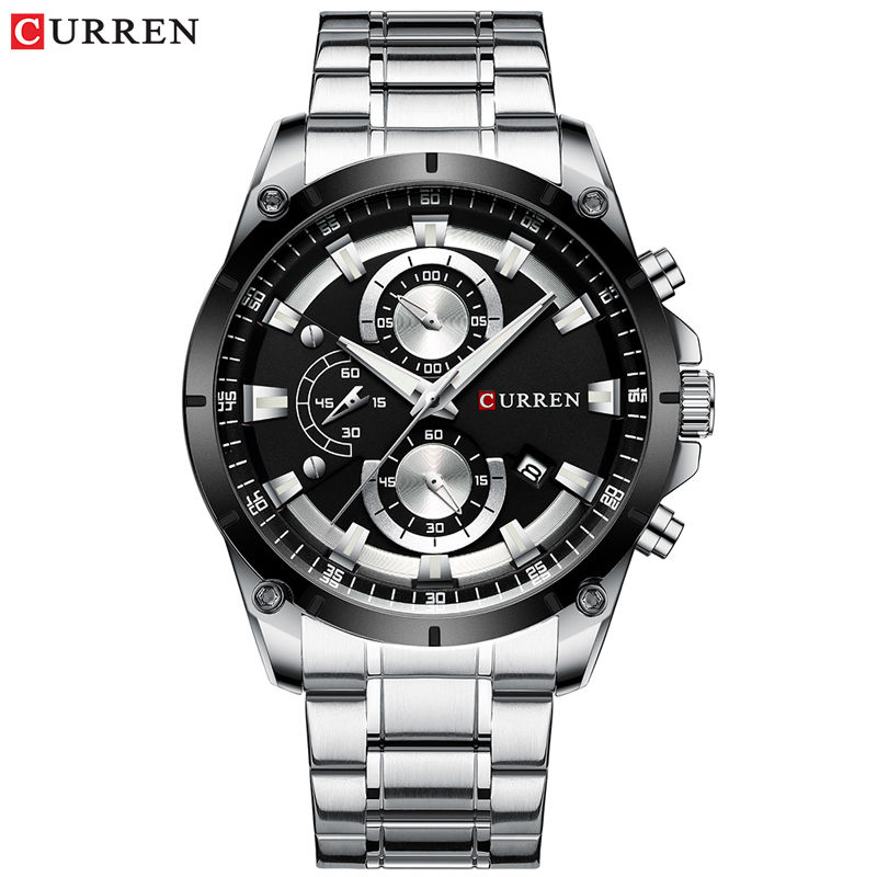 Relógios Masculinos de Luxo da Marca CURREN, Relógio de Pulso Quartz, Moda Espor