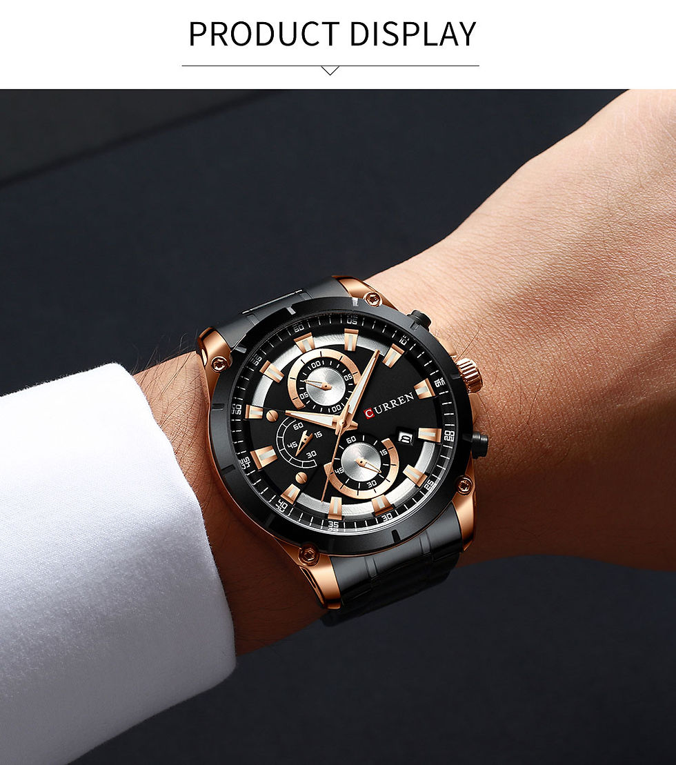 Miniatura: Relógios Masculinos de Luxo da Marca CURREN, Relógio de Pulso Quartz, Moda Espor