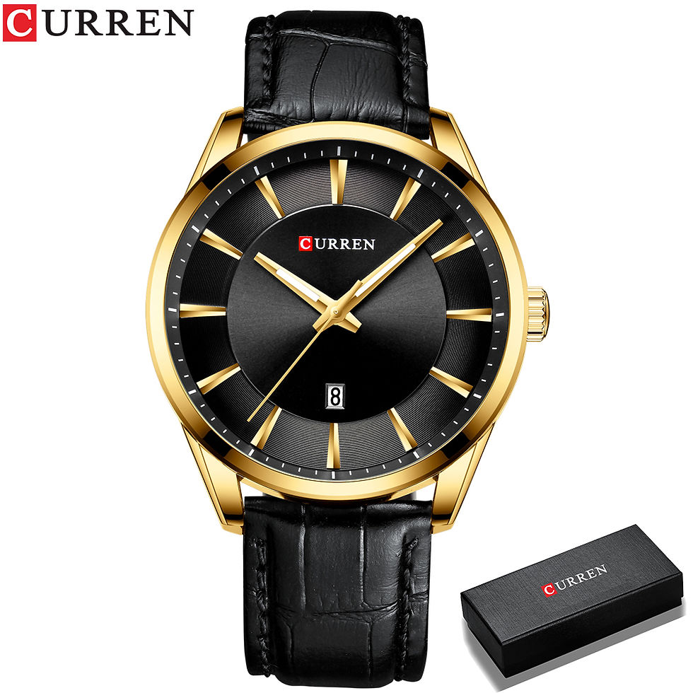 Miniatura: Curren relógios de quartzo para homens pulseira de couro masculino relógios de p