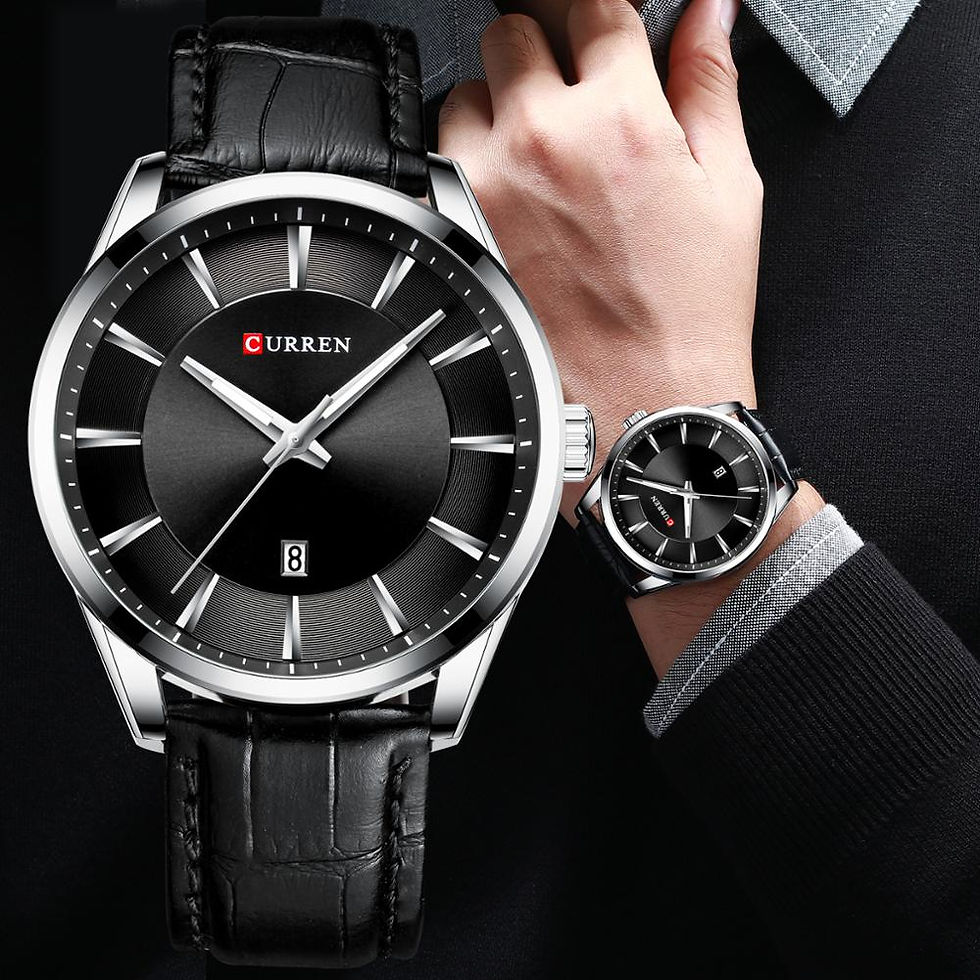 Miniatura: Curren relógios de quartzo para homens pulseira de couro masculino relógios de p