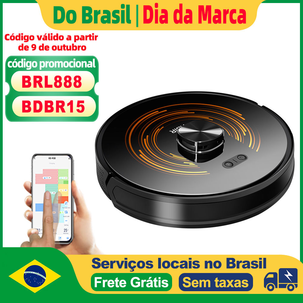 (Código promocional: BRL888)Aspirador Robô ABIR X9, Laser Lidar, Sucção de 6500P