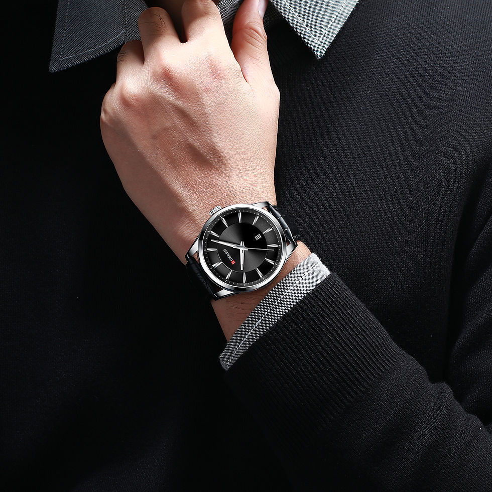 Miniatura: Curren relógios de quartzo para homens pulseira de couro masculino relógios de p