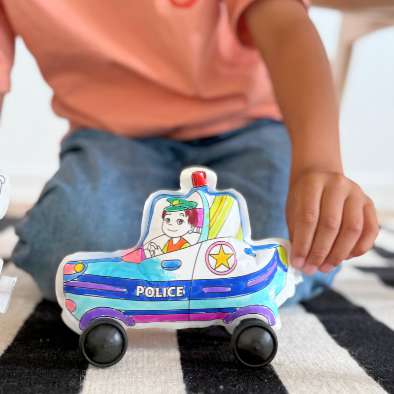 Miniature : Voiture de Police et Camion de Pompier à colorier et à gonfler