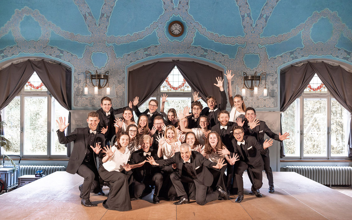 das Vokalensemble incantanti am Bergfahrtfestival in Bergün