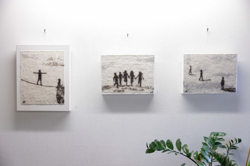 gefilzte Kunstwerk aus Wolle