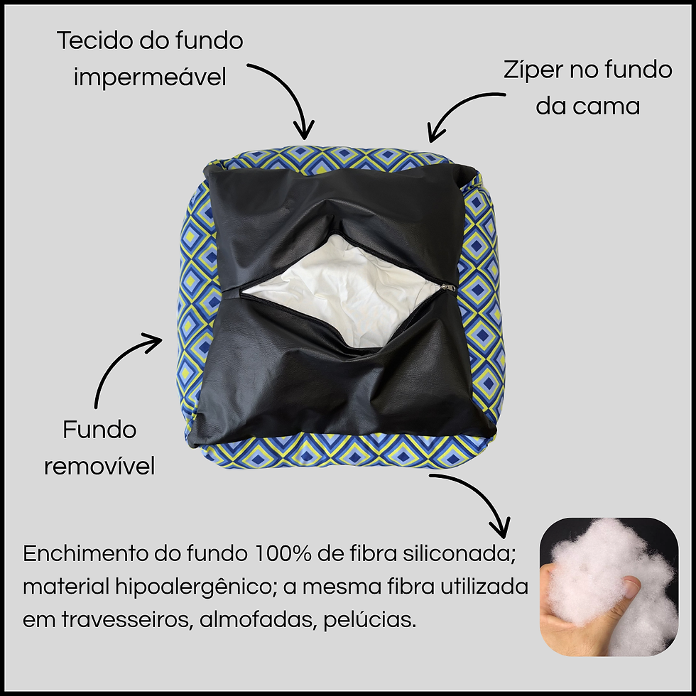 Miniatura: CAMA SUPER LUXO AZUL LOSANGOS TAM. M