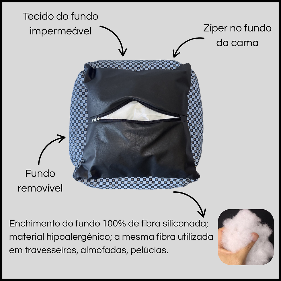 Miniatura: CAMA SUPER LUXO QUADRADO AZUL TAM. P
