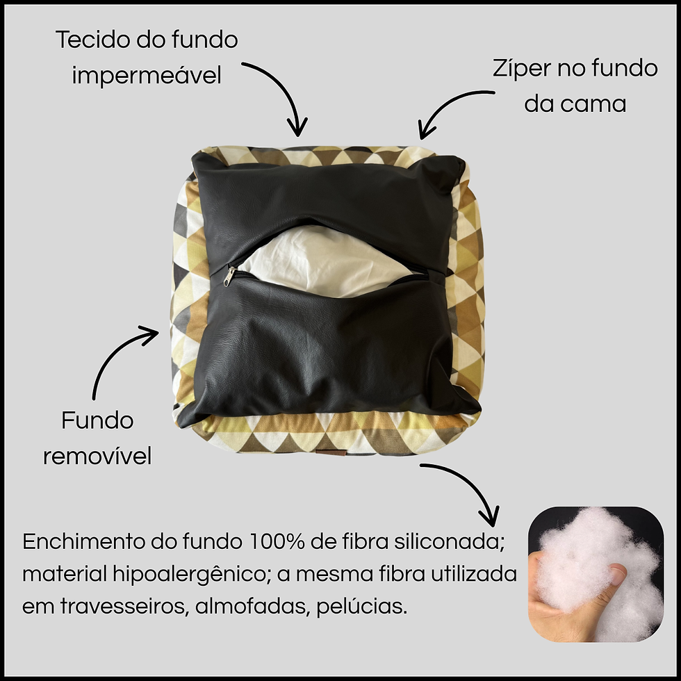 Miniatura: CAMA SUPER LUXO PRETA TRIÂNGULOS TAM. P