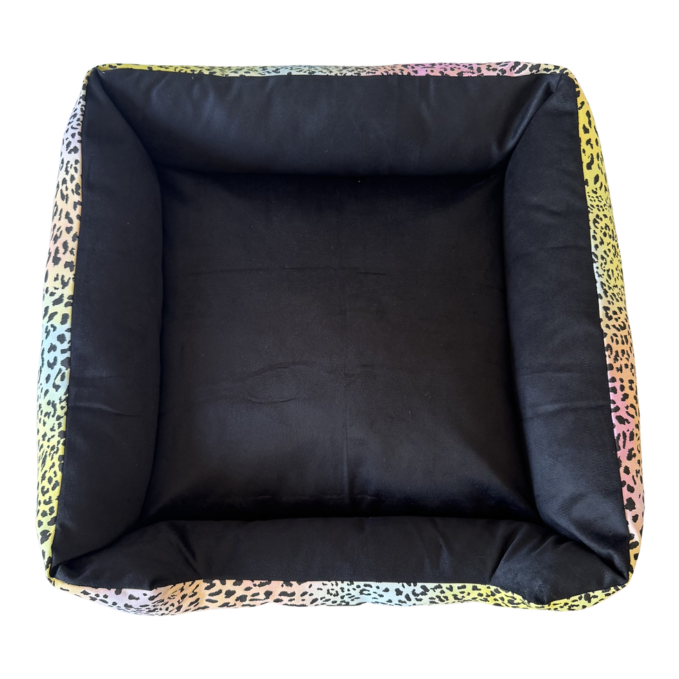 Miniatura: CAMA SUPER LUXO PRETA ONÇA COLORIDA TAM. G