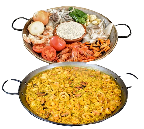 Paella ciega de mariscos