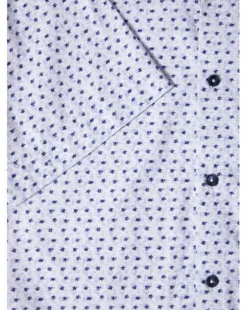 Thumbnail: DG's Drifter White/Navy Regular Short Sleeve Casual Shirt