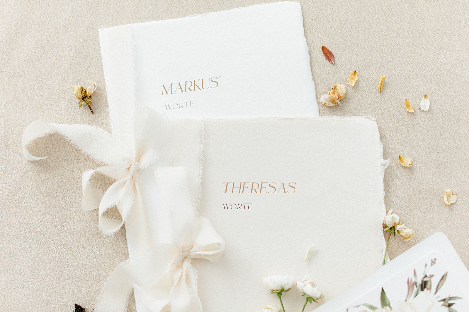 Eheversprechen Hefte Set | Büttenpapier mit Seidenband