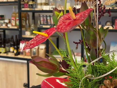 Démonstration ikebana à l'office de tourisme de St-Quentin.