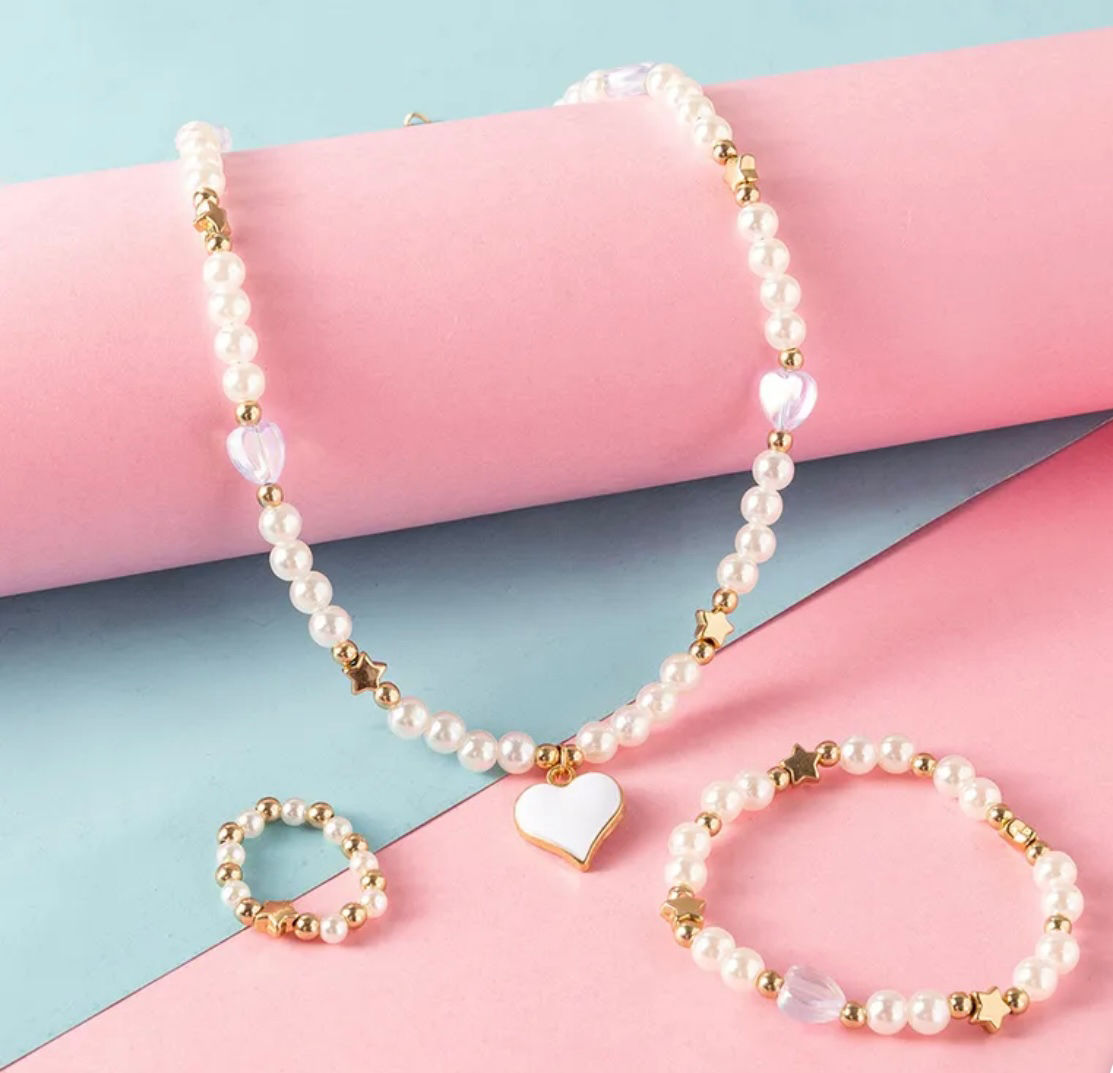 3-delige kindersieradenset – ketting, armband & ri