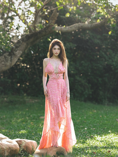 pink paradise dress Pink Paradise Long Dress