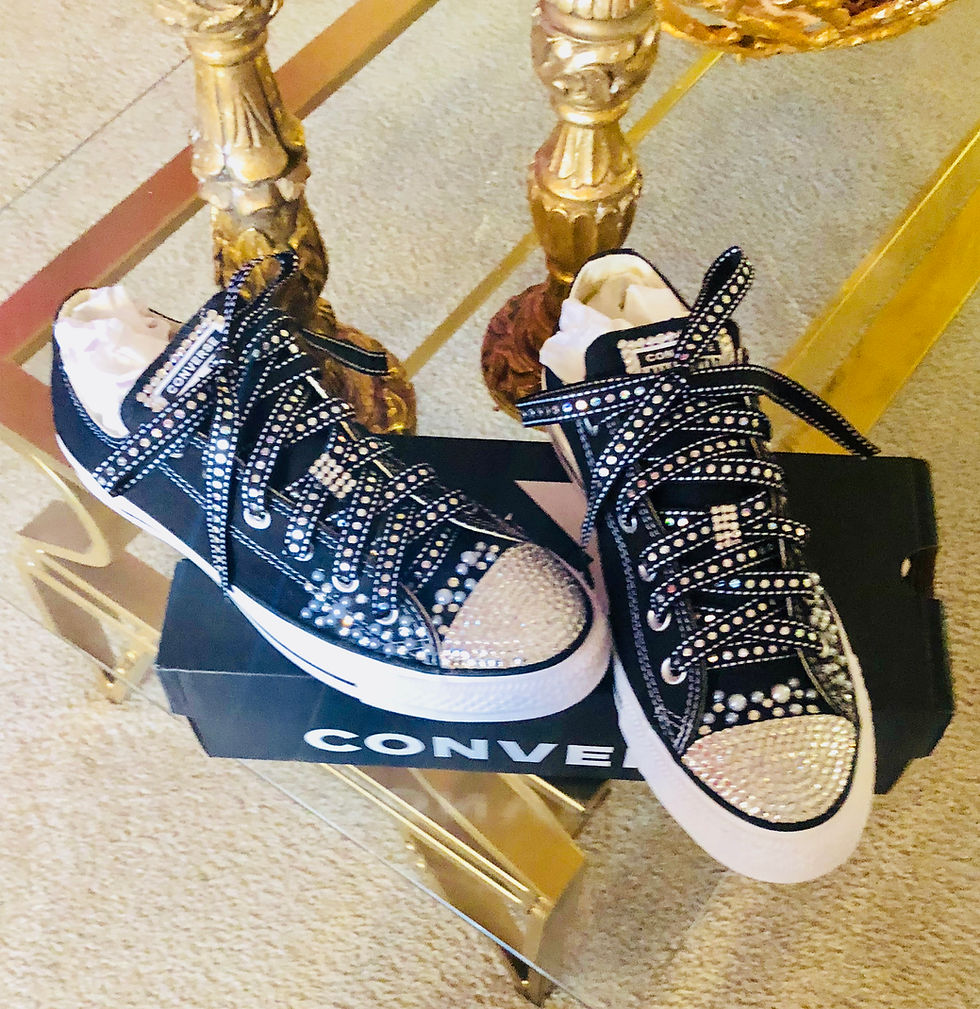 Thumbnail: Bling in different colors !! Pink, Navy & Black Low Tops