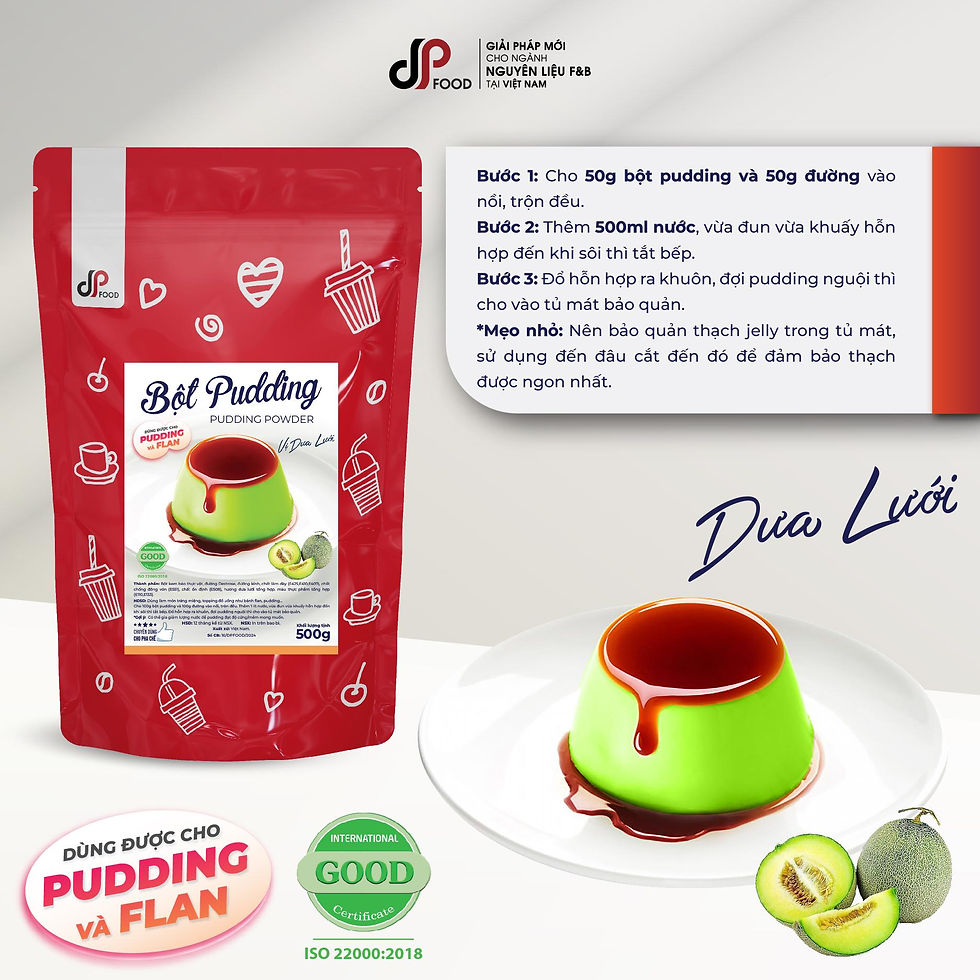 Hình thu nhỏ: Cách nấu pudding dưa lưới từ bột pudding dưa lưới DPFOOD