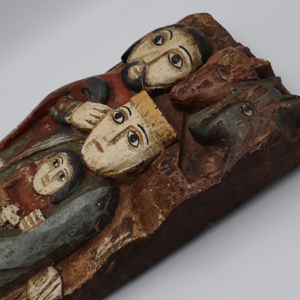 Thumbnail: Ethiopian Wood Carving Mary Joseph and Jesus 