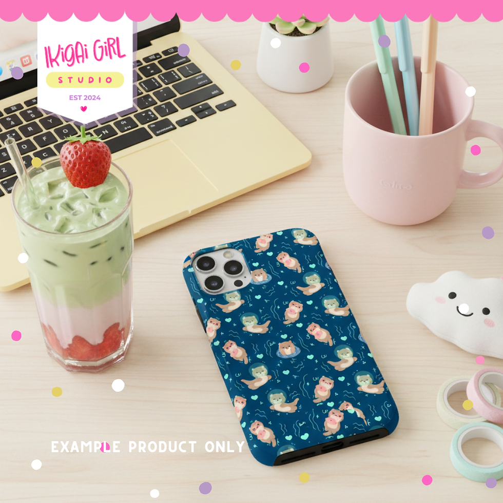Thumbnail: Digital Paper Seamless Tile - Otterly Adorable