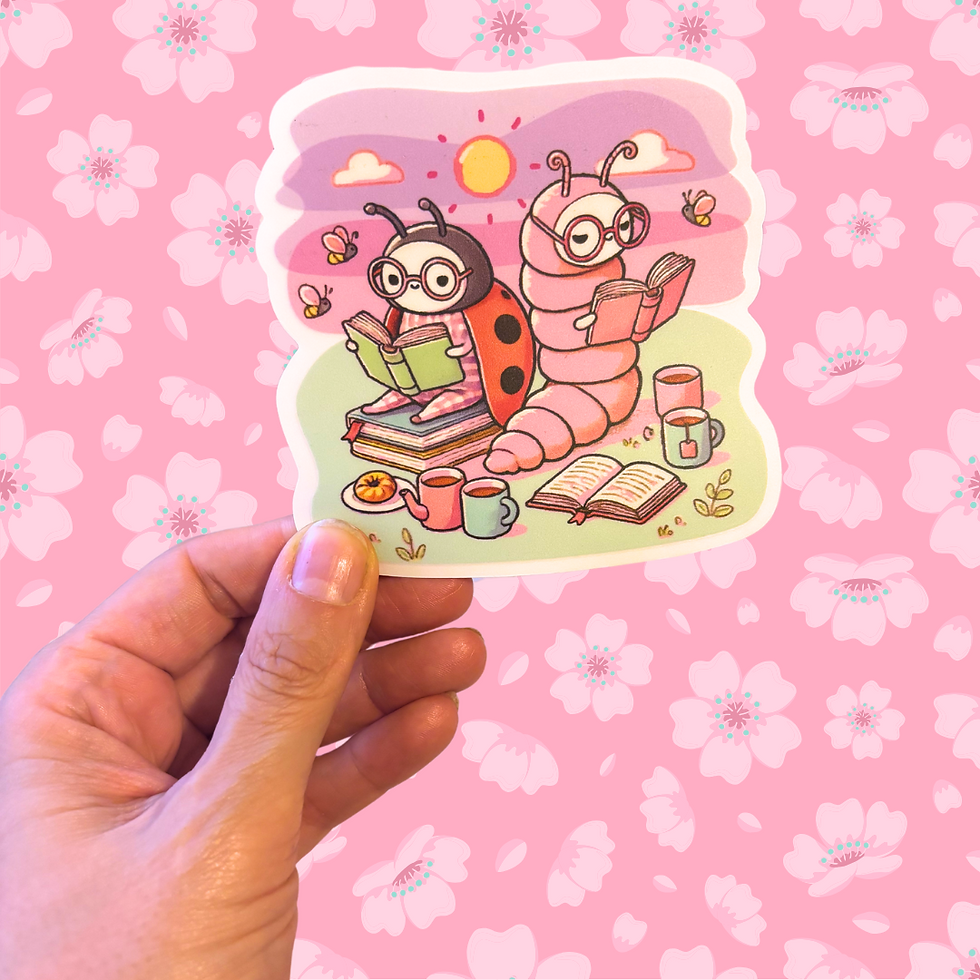 Ikigai Girl - Bookworms Transparent Vinyl Sticker