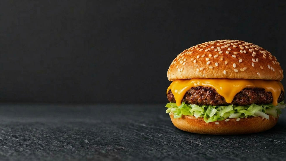 Delicious burger close up
