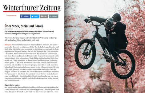 RAPHAEL DÄHLER NEWS - NEWSPAPER ARTICLE WINTERTHURER ZEITUNG: ÜBER STOCK, STEIN UND BÄNKLI