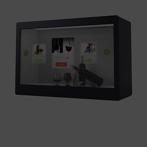 Transparent display, transparent display box, interactive, touch screen, interactive solution, interactive experience, retail