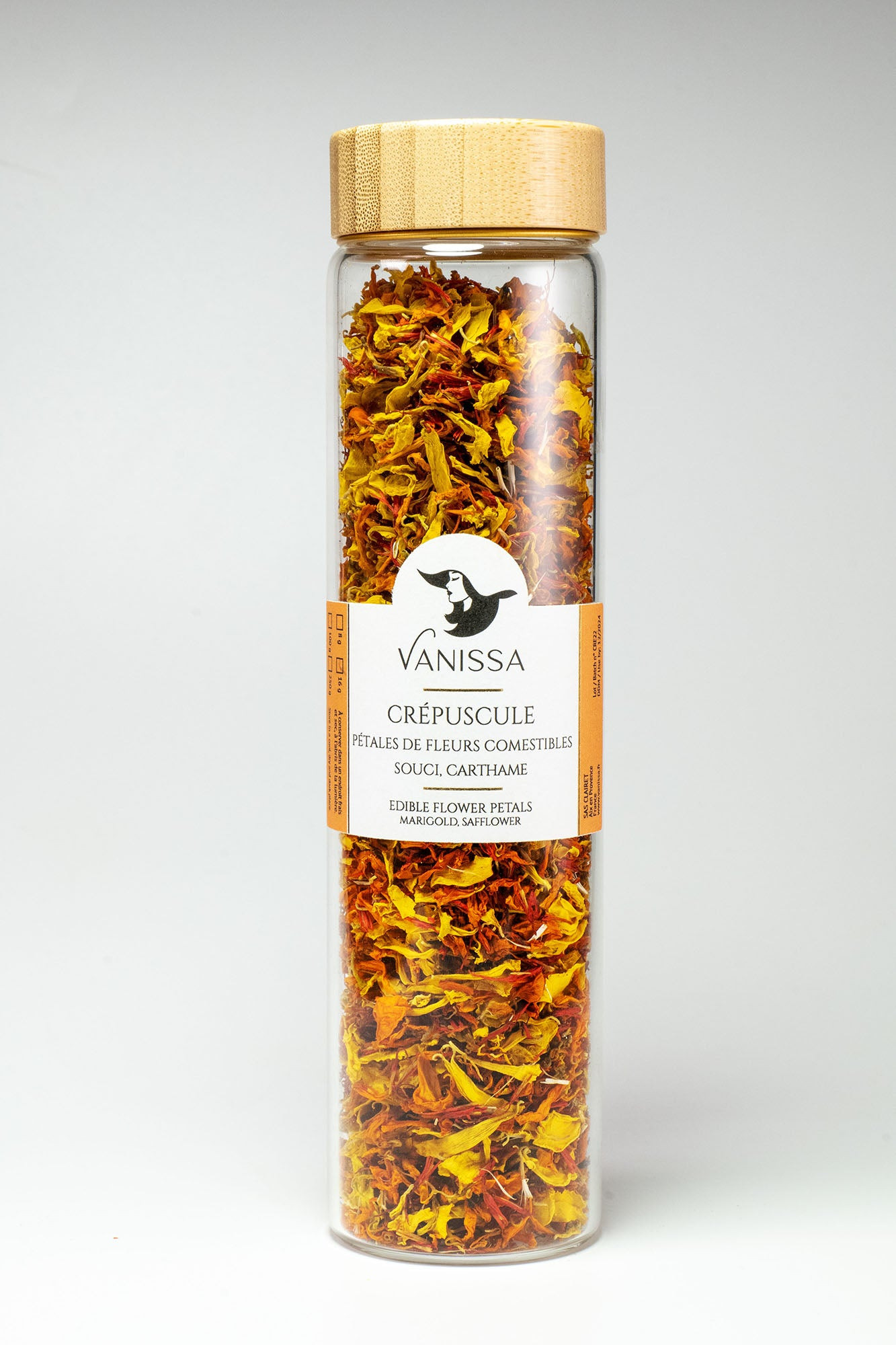 "Crépuscule" : Pétales de Fleurs Séchés Comestibles - Carthame, Calendula 16 g