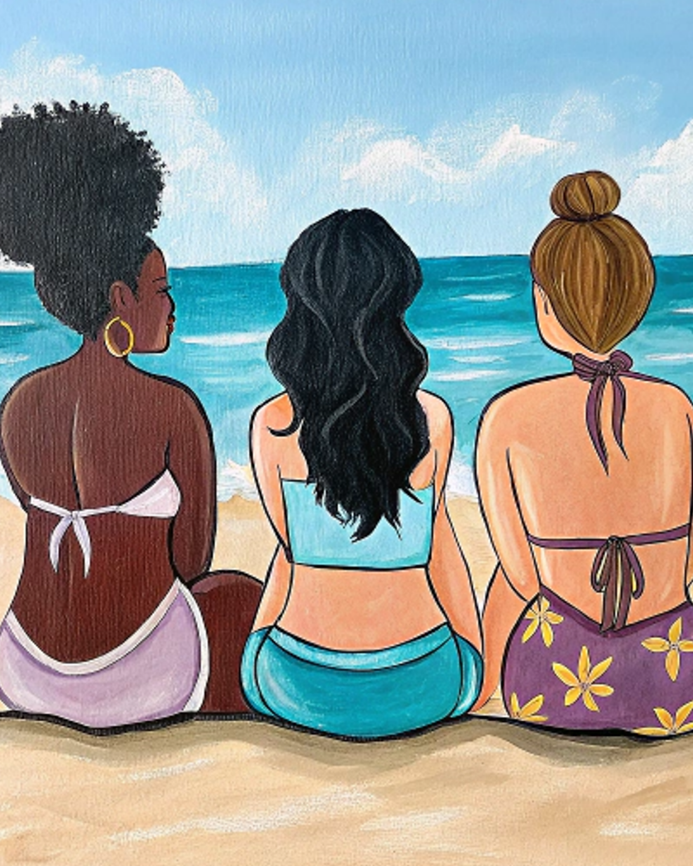At The Beach With Friends